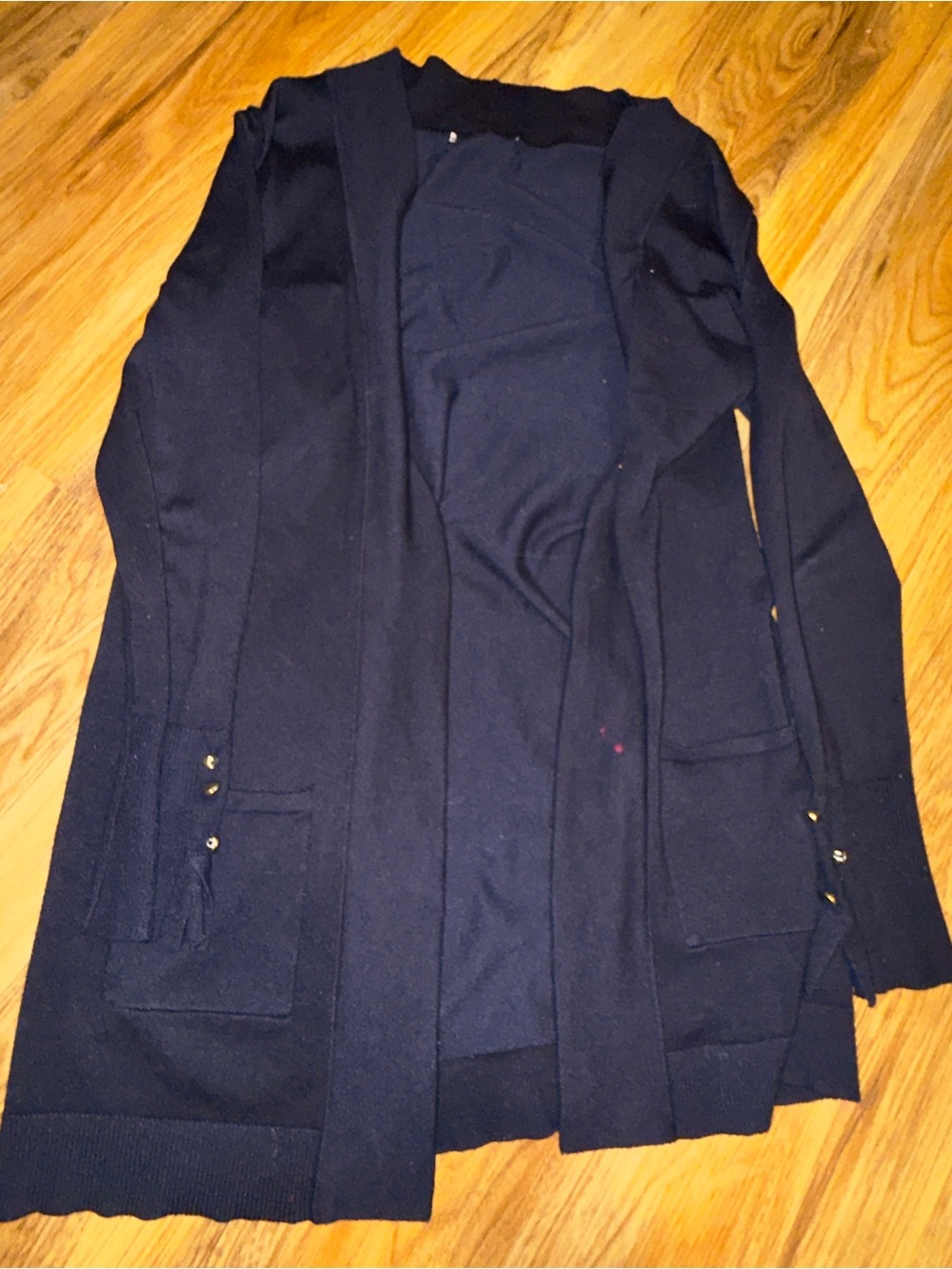 Navy Open-Front Women's Cardigan Jacket
